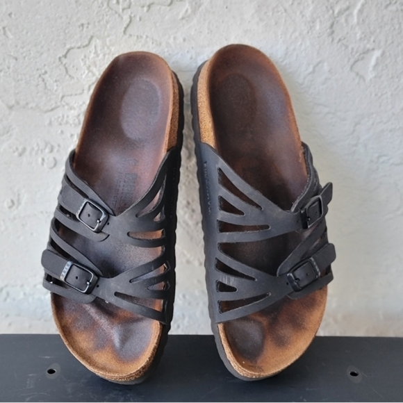 Birkenstock Granada Sandals EU 37 US 6.5 7 Leather | Solid Earthy Color Hippie - Picture 3 of 9